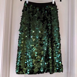 New Holiday Green Sequin Skirt S/M